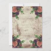 Rustisch Waterverf Roos en Mason Jar Wedding Invit Kaart (Achterkant)