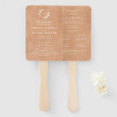 Rustisch Waterverf Wedding Programme Handwaaier (Voorkant en achterkant)