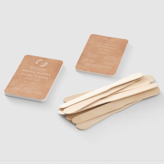 Rustisch Waterverf Wedding Programme Handwaaier (Niet-gemonteerd)