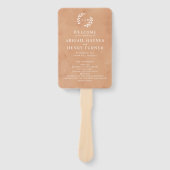 Rustisch Waterverf Wedding Programme Handwaaier (Voorkant)