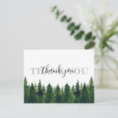 Rustisch Waterverf woud Dank je huwelijk Briefkaart (Staand voorkant)