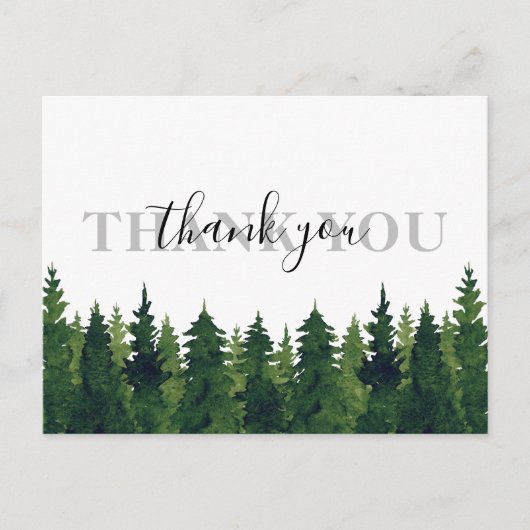 Rustisch Waterverf woud Dank je huwelijk Briefkaart (Voorkant)