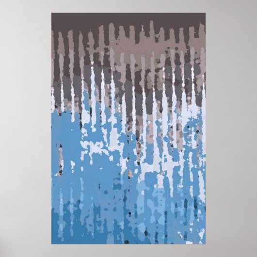 Rustisch Weathered/ Bruin Blauw Poster (Voorkant)