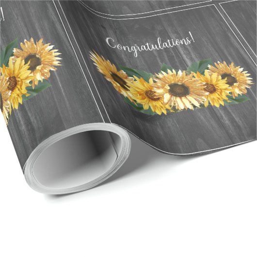 Rustisch Weathered Sunflower Wedding Wrapping Pape Cadeaupapier (Rol Hoek)