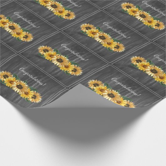 Rustisch Weathered Sunflower Wedding Wrapping Pape Cadeaupapier (Hoek)