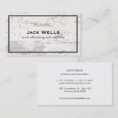 Rustisch Weathered White Wood Land en Natuur Visitekaartje (Voorkant / Achterkant)