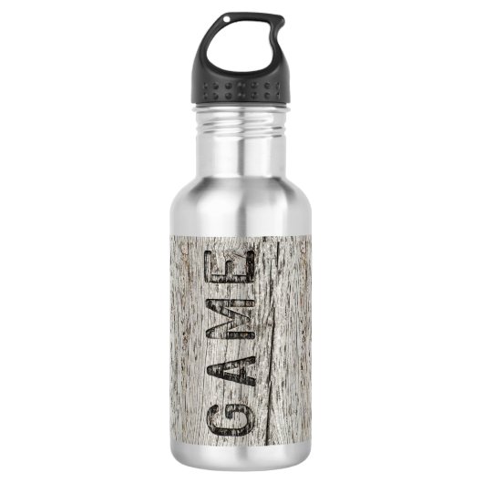 Rustisch Weathered Wood Game Waterfles (Voorkant)