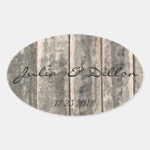 Rustisch Weathered Wood Ovale Sticker (Voorkant)