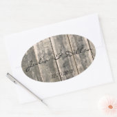 Rustisch Weathered Wood Ovale Sticker (Envelop)