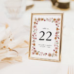 Rustisch weddenbanknummer kaart<br><div class="desc">Het Rustic Wedding Table Number is perfect voor de natuur-geïnspireerde bruid. Deze suite is voorzien van prachtige handbeschilderde waterverf wildbloemen in een waaier van wazige roze, stoffige rozen, Bourgogne en terracotta tinten, en is voorzien van een stijlvolle rustic boho-stijl met een fraaie groenerie die een aanraking van moderne charme toevoegt....</div>