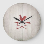 Rustisch weerventilator (rood) grote klok (Voorkant)