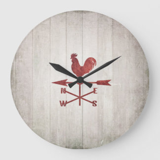 Rustisch weerventilator (rood) grote klok