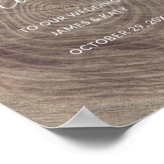 Rustisch welkomstbord voor houtbruiloft | poster v (Hoek)