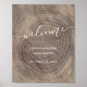 Rustisch welkomstbord voor houtbruiloft | poster v (Voorkant)