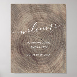 Rustisch welkomstbord voor houtbruiloft | poster v