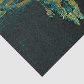 Rustisch Western Blauwgroen Tan Bull Skull Script Tissuepapier (Detail)