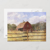 Rustisch Western Boerderij Primitief Rode Barn Briefkaart (Voorkant / Achterkant)