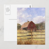 Rustisch Western Boerderij Primitief Rode Barn Briefkaart (Voorkant / Achterkant)