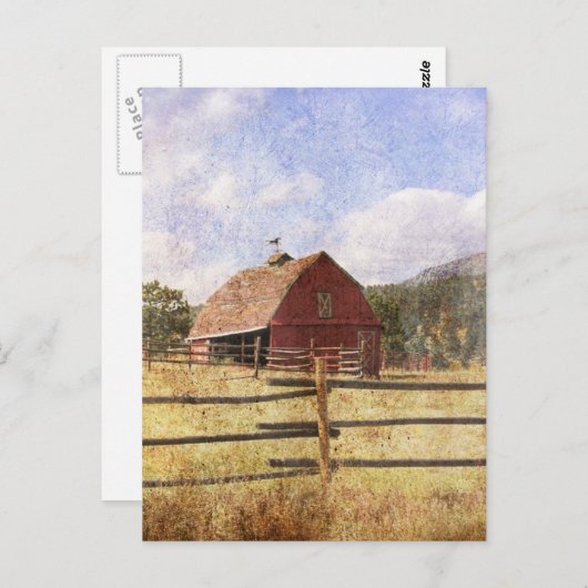 Rustisch Western Boerderij Primitief Rode Barn Briefkaart (Voorkant / Achterkant)