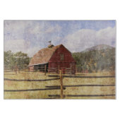 Rustisch Western Boerderij Primitief Rode Barn Snijplank (Voorkant)