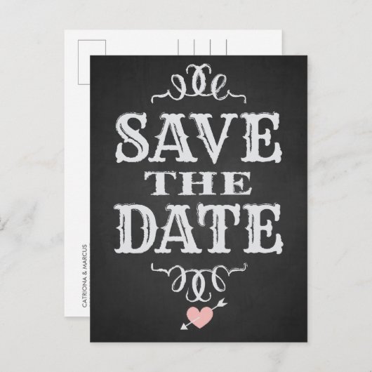 Rustisch Western Chalkboard sparen het Briefkaart  (Voorkant / Achterkant)