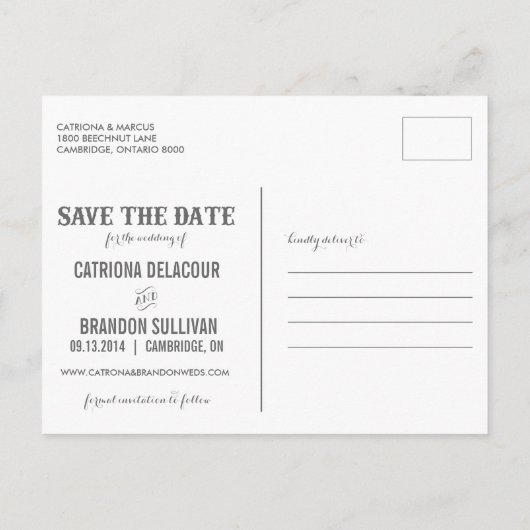 Rustisch Western Chalkboard sparen het Briefkaart  (Achterkant)