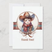 Rustisch Western Cowboy Baby shower Bedankkaart (Voorkant)