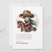 Rustisch Western Cowboy Baby shower Bedankkaart (Achterkant)