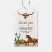 Rustisch Western Cowboy Baby shower Cadeaulabel (Voorkant)