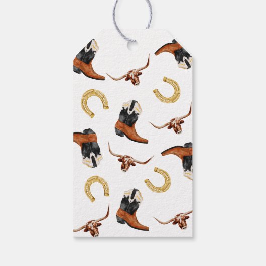 Rustisch Western Cowboy Baby shower Cadeaulabel (Achterkant)