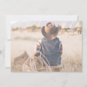 Rustisch Western Cowboy Baby shower Kaart (Achterkant)