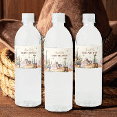 Rustisch Western Cowboy Baby shower Waterfles Etiket