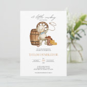 Rustisch Western Cowboy Land Baby shower Kaart (Staand voorkant)