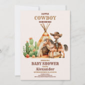 Rustisch Western Cowboy Land Baby shower Kaart (Voorkant)
