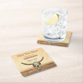 Rustisch Western land beige sparen de datum Kartonnen Onderzetters (Insitu)