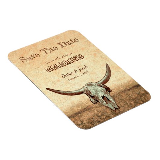 Rustisch Western land beige sparen de datum Magneet (Rechterzijde)