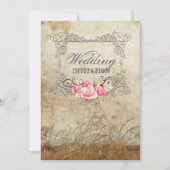 rustisch western land buitenbruiloft kaart (Voorkant)