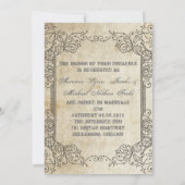 rustisch western land buitenbruiloft kaart (Achterkant)