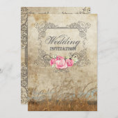 rustisch western land buitenbruiloft kaart (Voorkant / Achterkant)