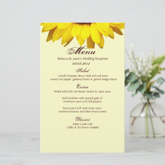Rustisch Western land Burlap Sunflower Wedding (Staand voorkant)