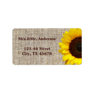 Rustisch Western land Burlap Sunflower Wedding Etiket