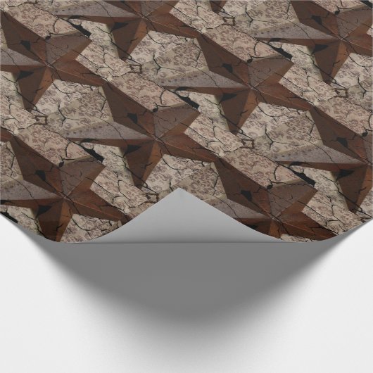 Rustisch Western land Primitief Texas Star Cadeaupapier (Hoek)