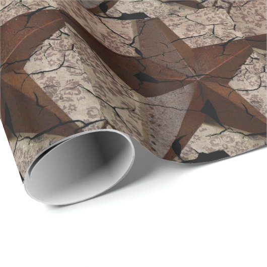 Rustisch Western land Primitief Texas Star Cadeaupapier (Rol Hoek)