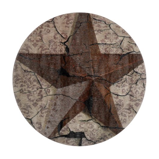 Rustisch Western land Primitief Texas Star Snijplank (Voorkant)