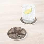 Rustisch Western land Primitief Texas Star Zandsteen Onderzetter (Zijkant)