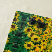 rustisch western land - zonnebloemveld rode schuur strandlaken (In situ)