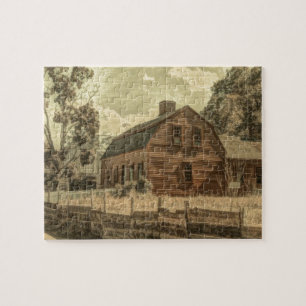 Rustisch Western landenboerderij Chic Red Barn Legpuzzel