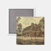 Rustisch Western landenboerderij Chic Red Barn Magneet (Voorkant / Achterkant)
