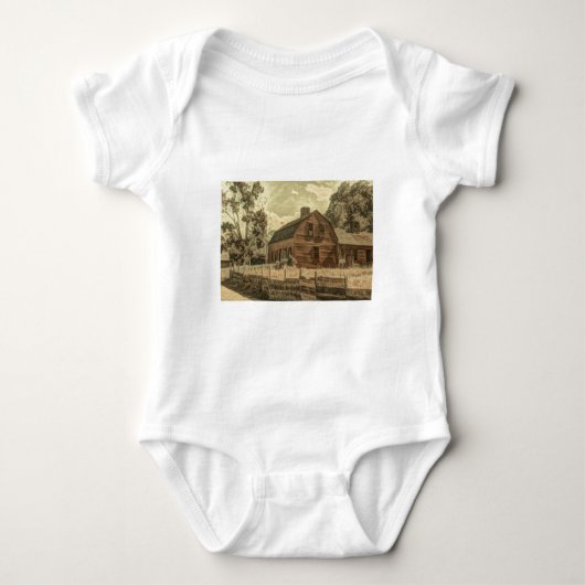 Rustisch Western landenboerderij Chic Red Barn Romper (Voorkant)