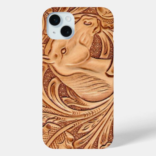 Rustisch western landleder paardenpaard Case-Mate iPhone case (Achterkant)